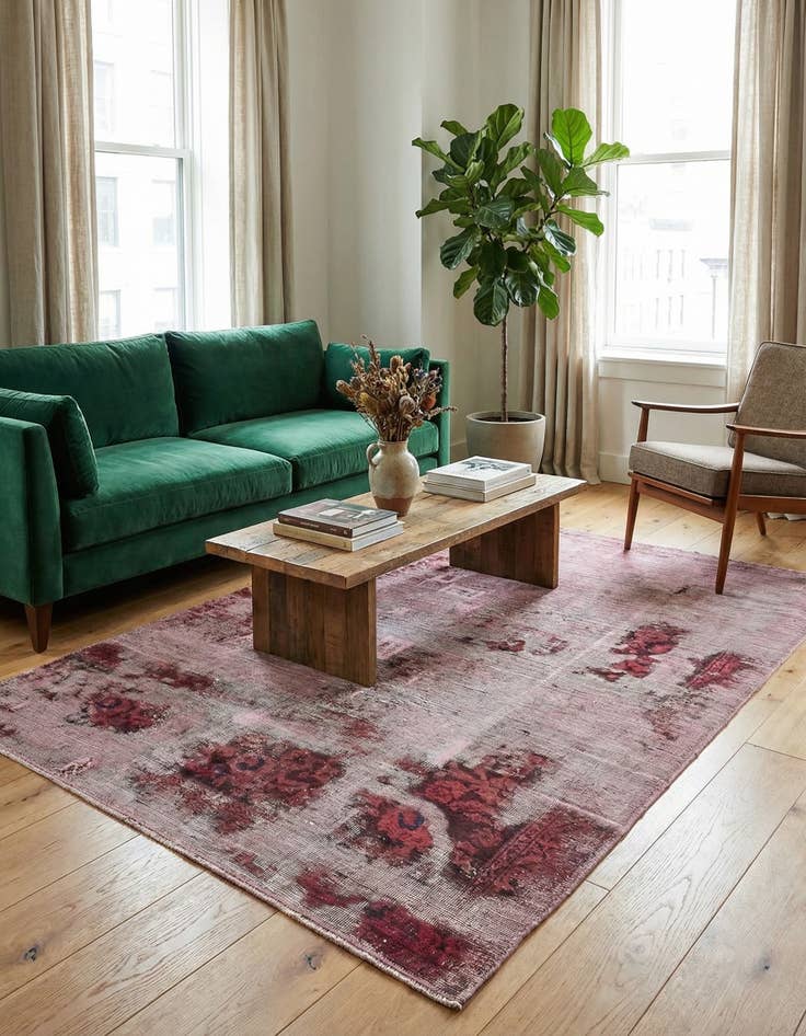 Detail image of 4' 8 x 6' 4  Hand Knotted Ultra Vintage Persian Wool Rug