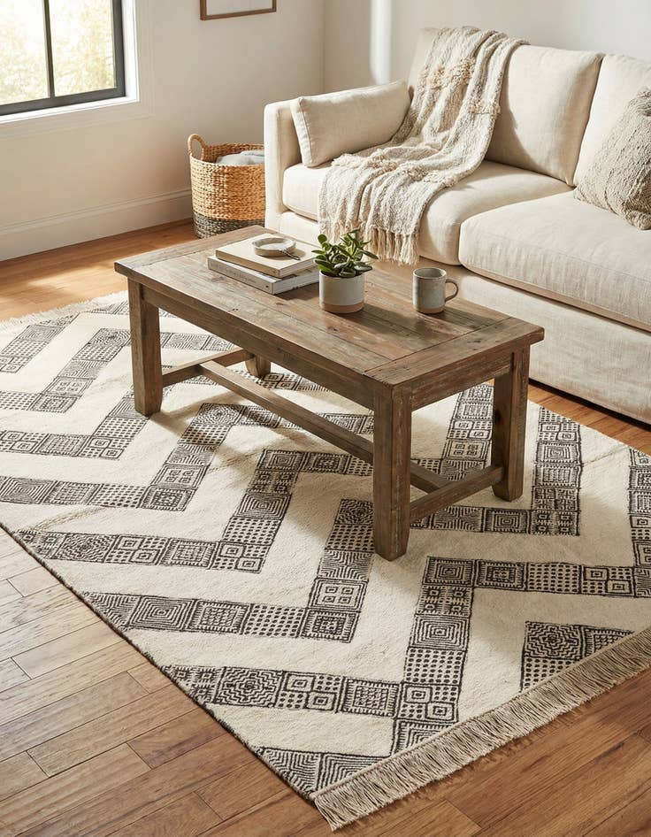 Detail image of 5' x 8'  Hand Woven Braided Jute Rug