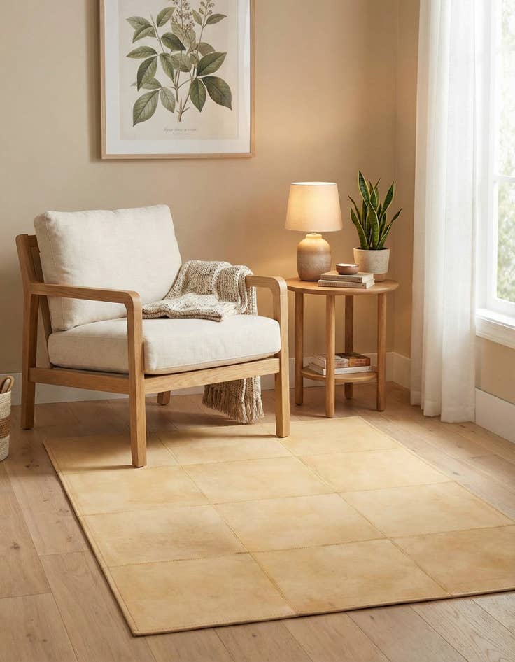 Detail image of  2' 1 x 3' 1 Cowhide Leather Rug