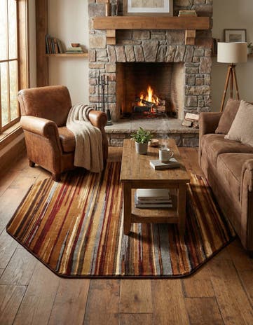 Beige Cafe Octagon Rug