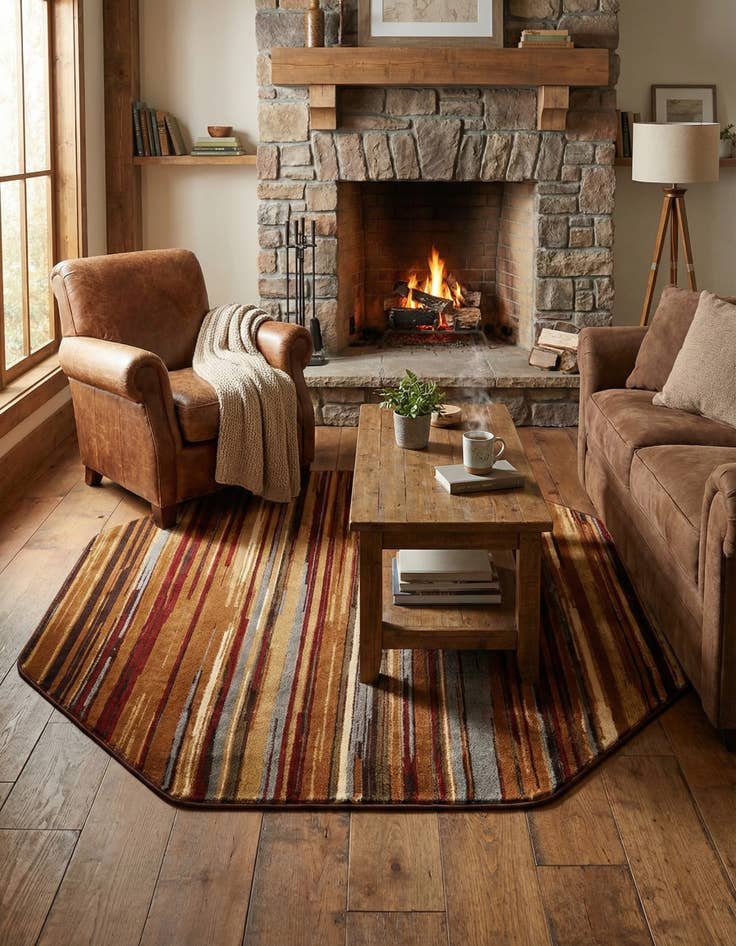 Detail image of 6' x 6' Coffee Shop Octagon Rug