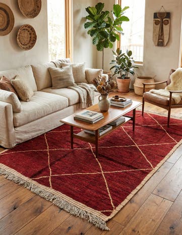 6' 4 x 9' 3 Hand Knotted Moroccan Wool Rug