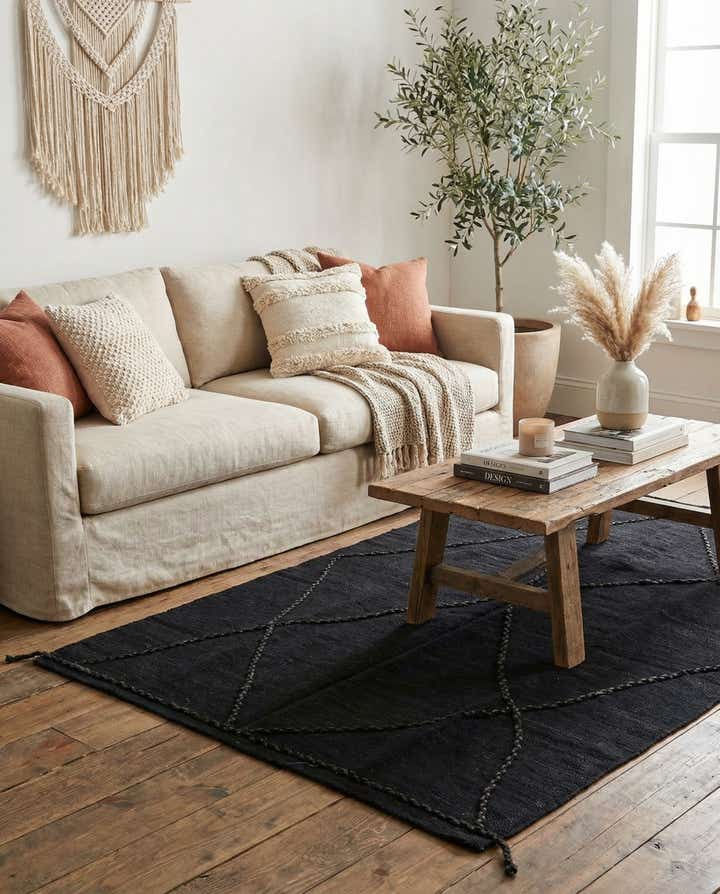 4' 1 x 5' 11 Hand Knotted Moroccan Wool Rug