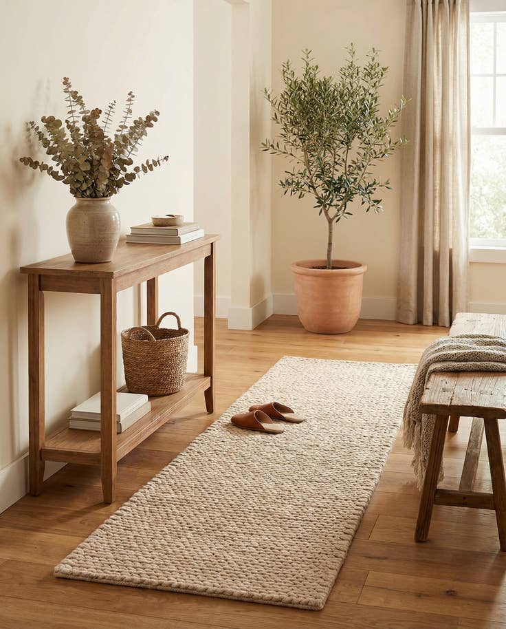 Detail image of 2' x 6' 7 Hand Woven Lana New Zealand Wool Runner Rug