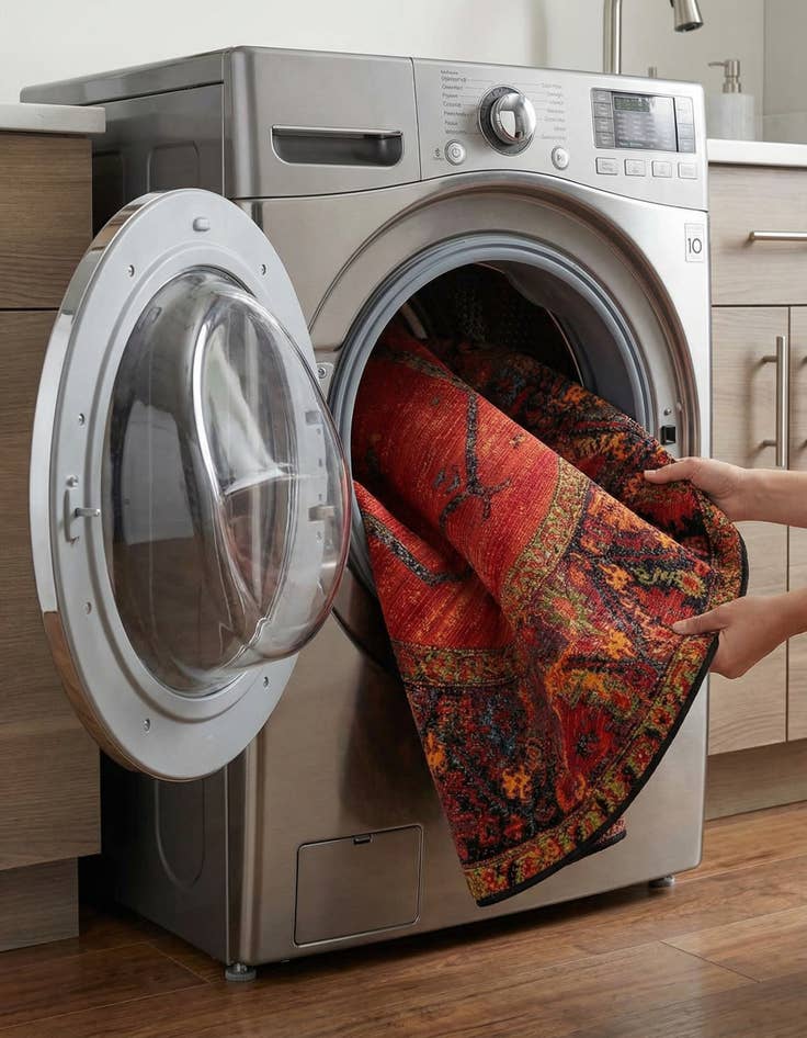 Detail image of 7' 10 x 10'  Washable Tribal Indoor / Outdoor Oval Rug