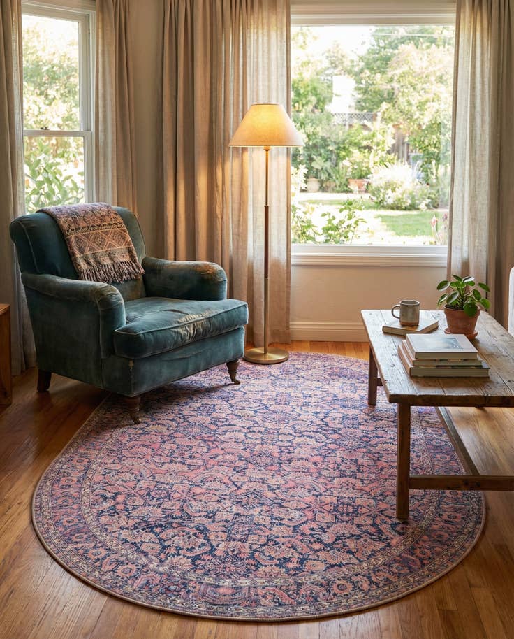 Detail image of 5' x 8' Washable Timeless Oval Rug