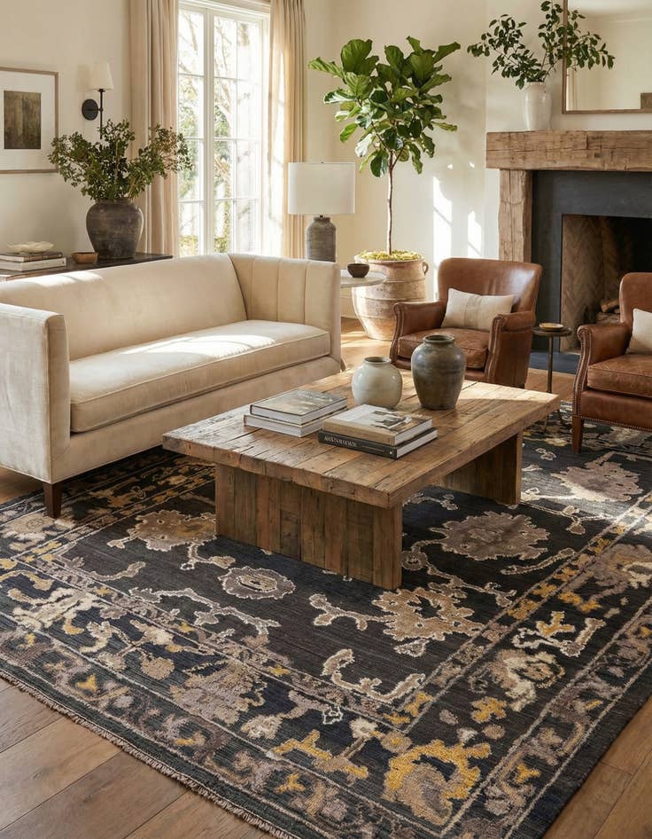 Detail image of 9' x 12' 7  Hand Knotted Oushak Wool Rug