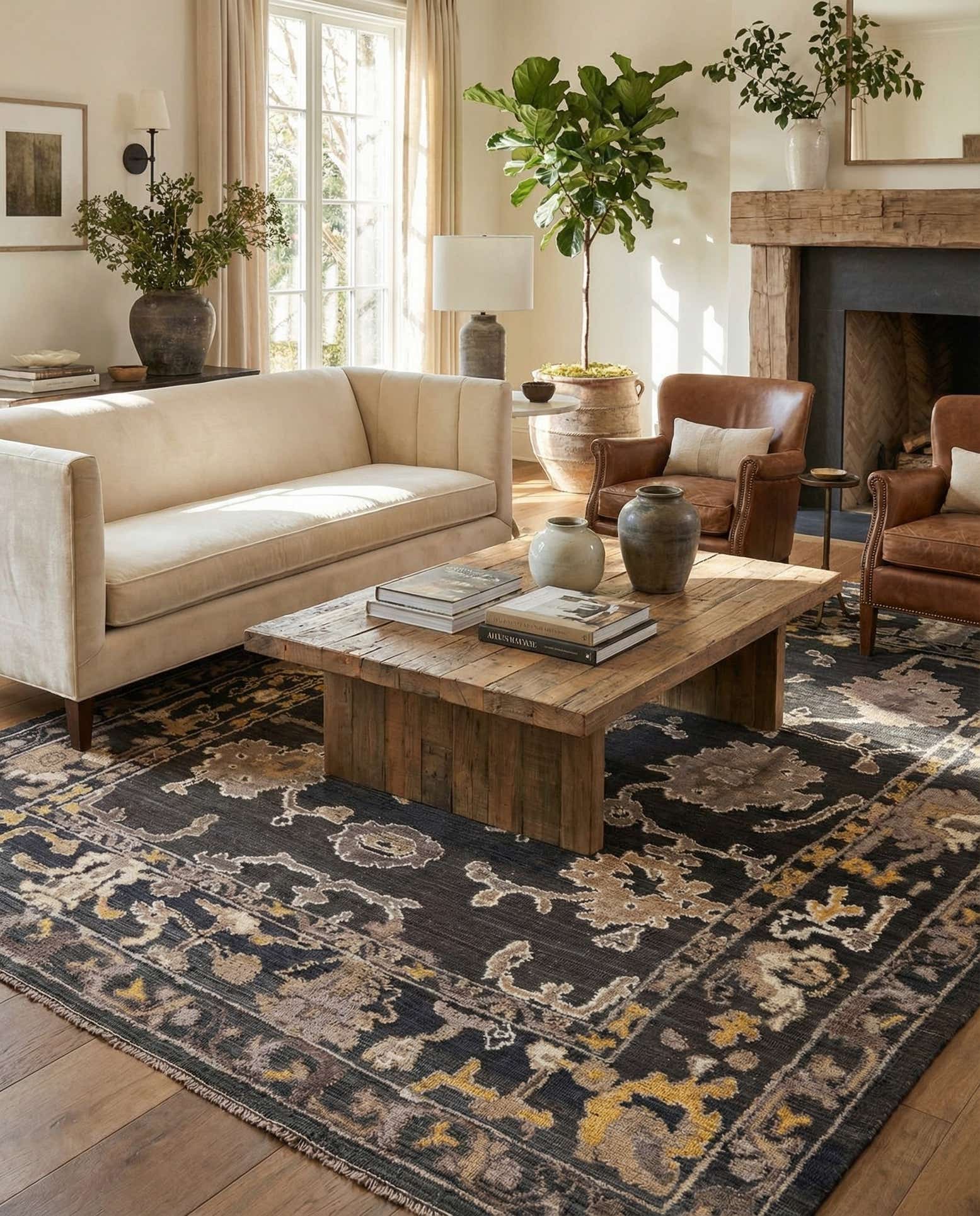 9' x 12' 7 Hand Knotted Oushak Wool Rug