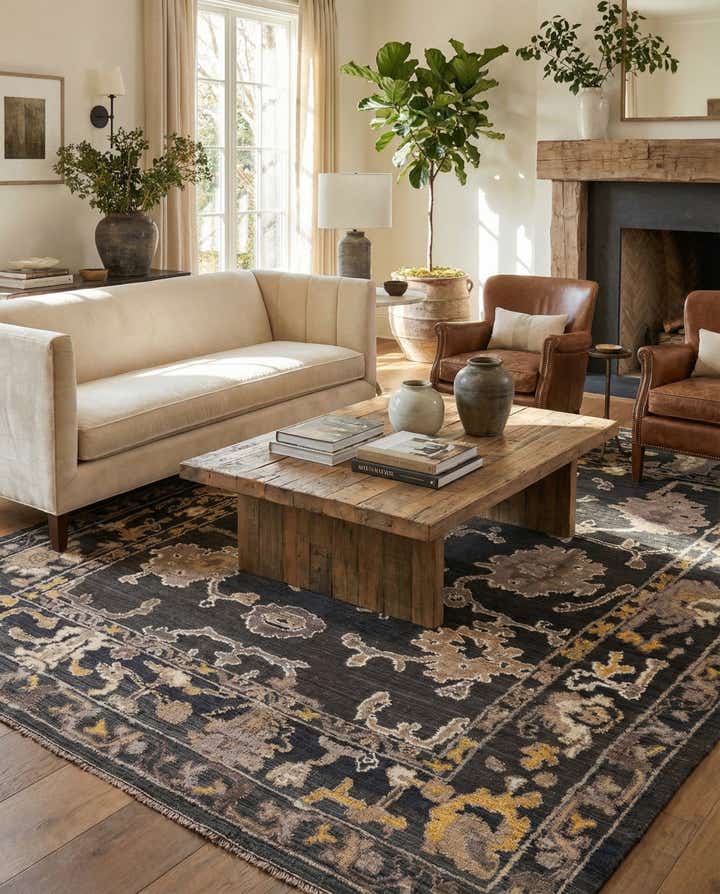 9' x 12' 7 Hand Knotted Oushak Wool Rug