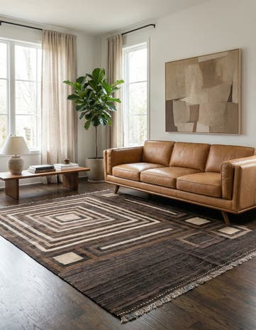 5' x 6' 3 Hand Woven Kilim Modern Wool Rug