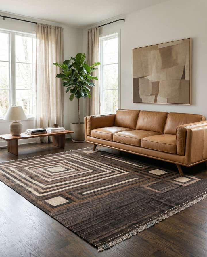 5' x 6' 3 Hand Woven Kilim Modern Wool Rug