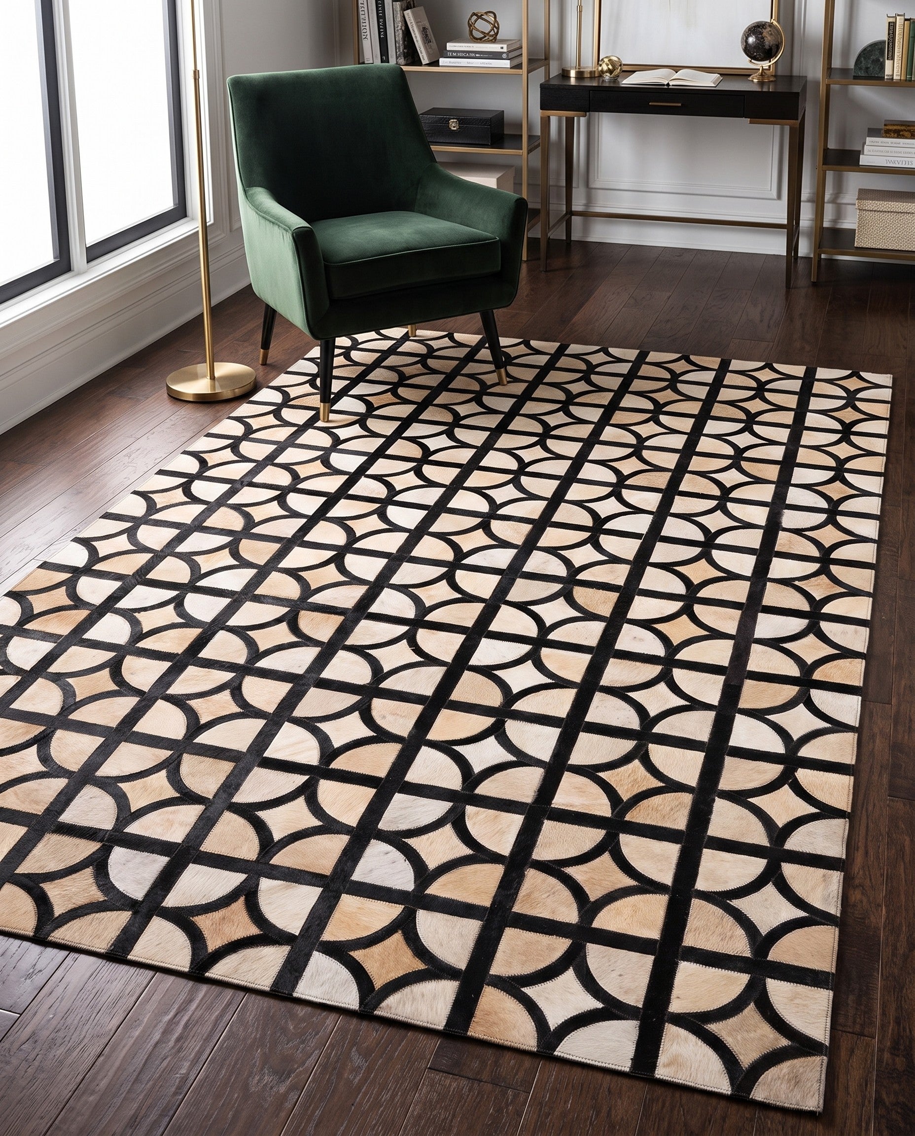 5' x 7' 10 Cowhide Leather Rug