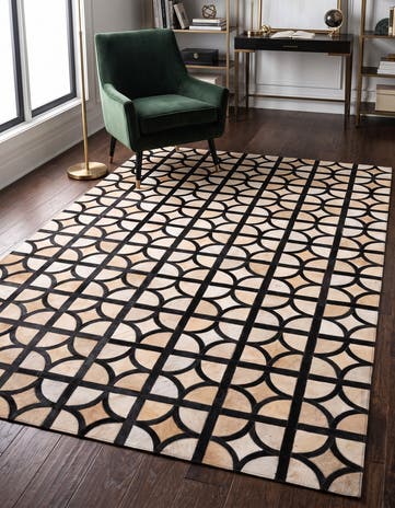 5' x 7' 10 Cowhide Leather Rug