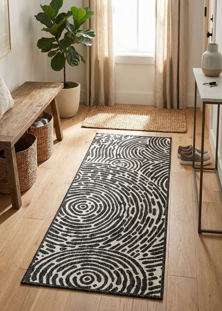 2' x 5' 3 Easy-Clean Modern Indoor / Outdoor Runner Rug