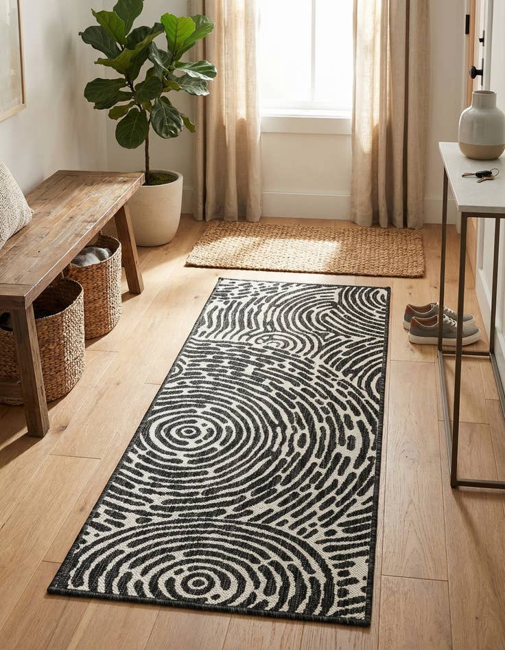 Detail image of  2' x 5' 3  Washable Modern Indoor / Outdoor Runner Rug