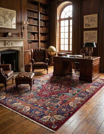 6' 5 x 9' 9 Hand Knotted Kashmar Persian Wool Rug