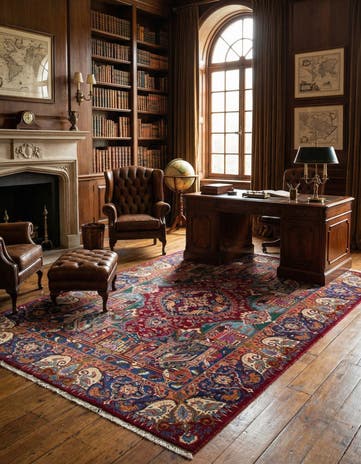 6' 5 x 9' 9 Hand Knotted Kashmar Persian Wool Rug