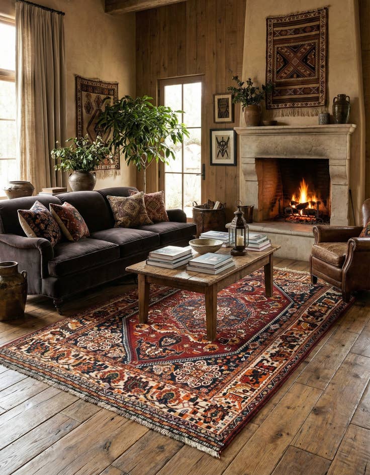 Detail image of 4' 11 x 8' 4 Ghashghai Wool Rug