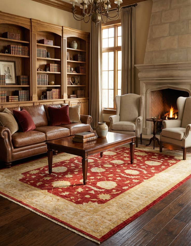 Detail image of 6' 7 x 9' 6 Ziegler Wool Rug