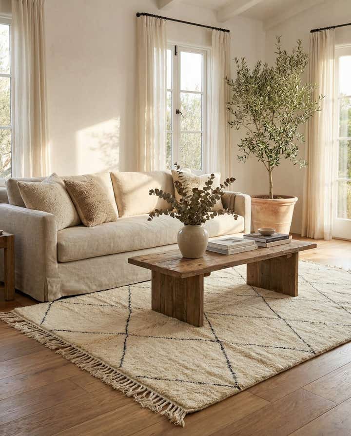 7' x 10' 1 Hand Knotted Moroccan Wool Rug