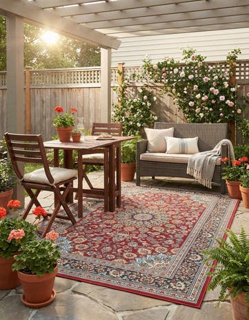 5' 3 x 8' Easy-Clean Traditional Indoor / Outdoor Rug