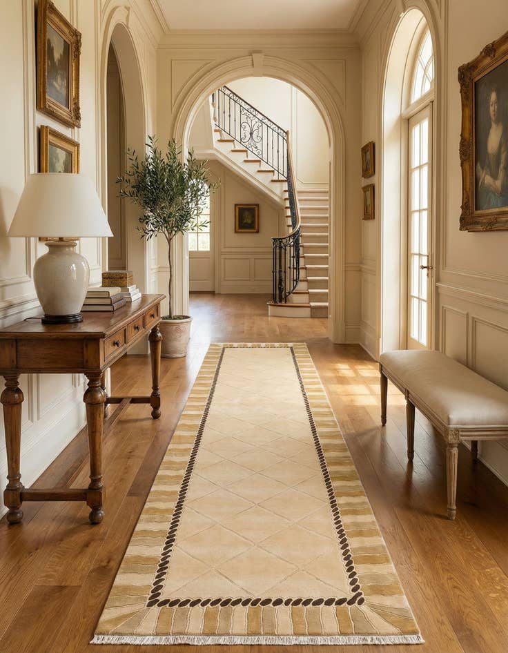 Detail image of  3' 3 x 13'  Hand Knotted Darya Wool Runner Rug