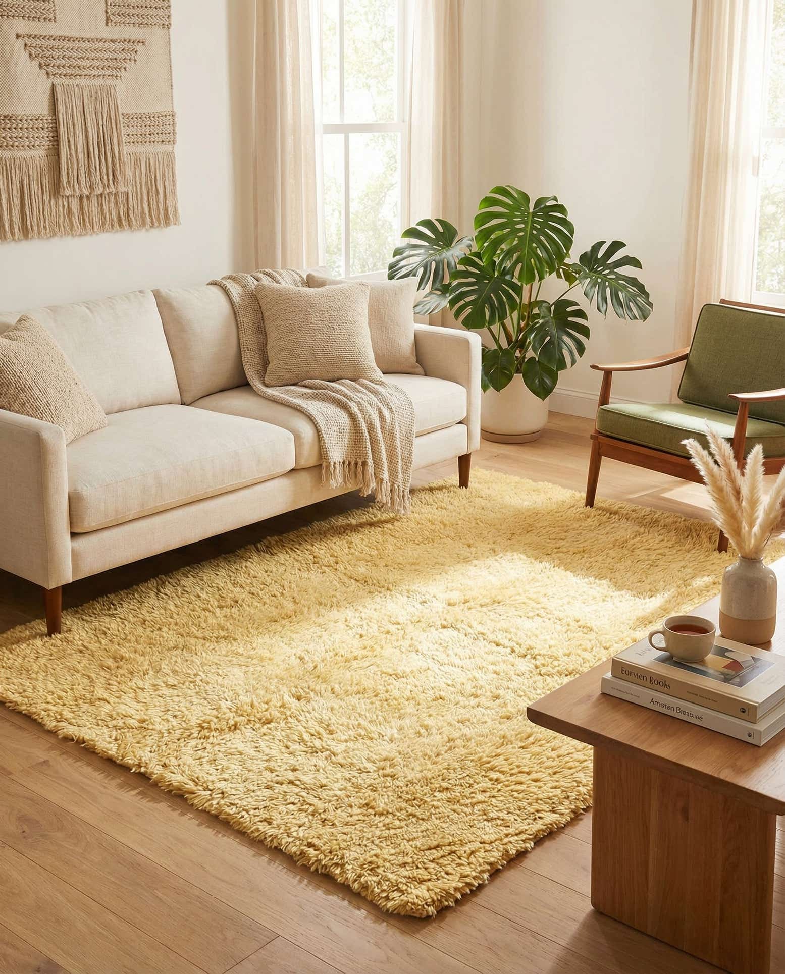 5' x 6' 3 Solid Shag Rug