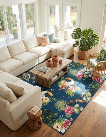 10' x 12' Easy-Clean Botanical Indoor / Outdoor Rug