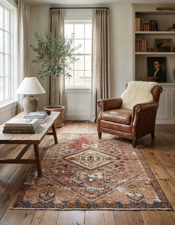 3' 9 x 5' 10 Hand Knotted Ultra Vintage Persian Wool Rug