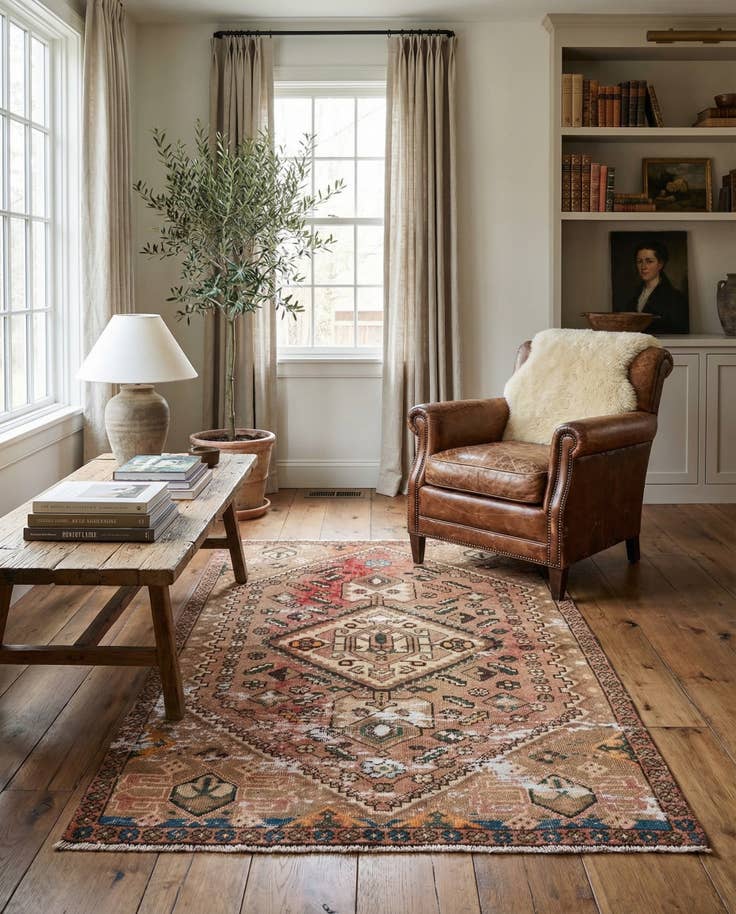 Detail image of 3' 9 x 5' 10 Hand Knotted Ultra Vintage Persian Wool Rug