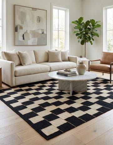 6' 2 x 7' 9 Hand Woven Kilim Modern Wool Rug