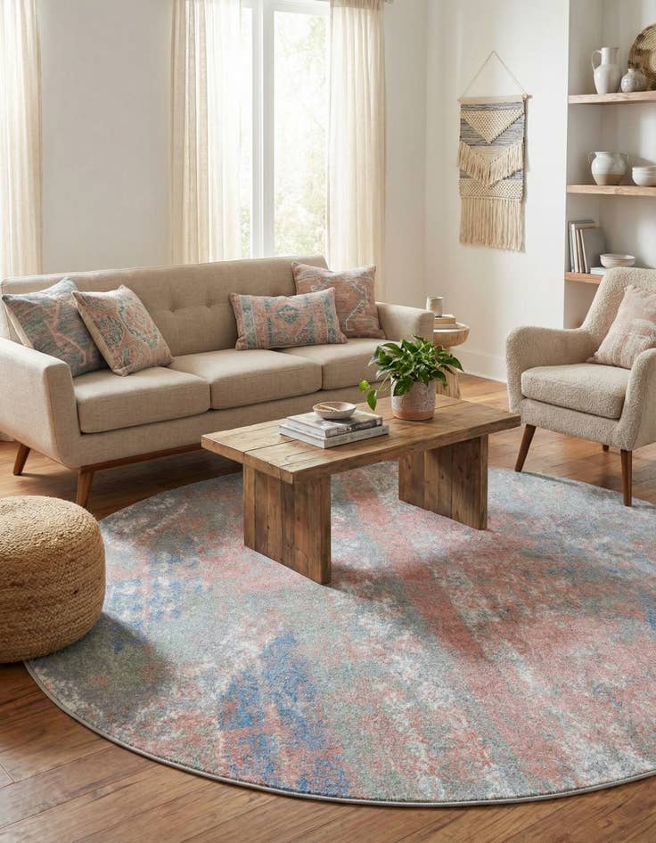 Detail image of 5' 3 x 5' 3 Kamala Washable Round Rug