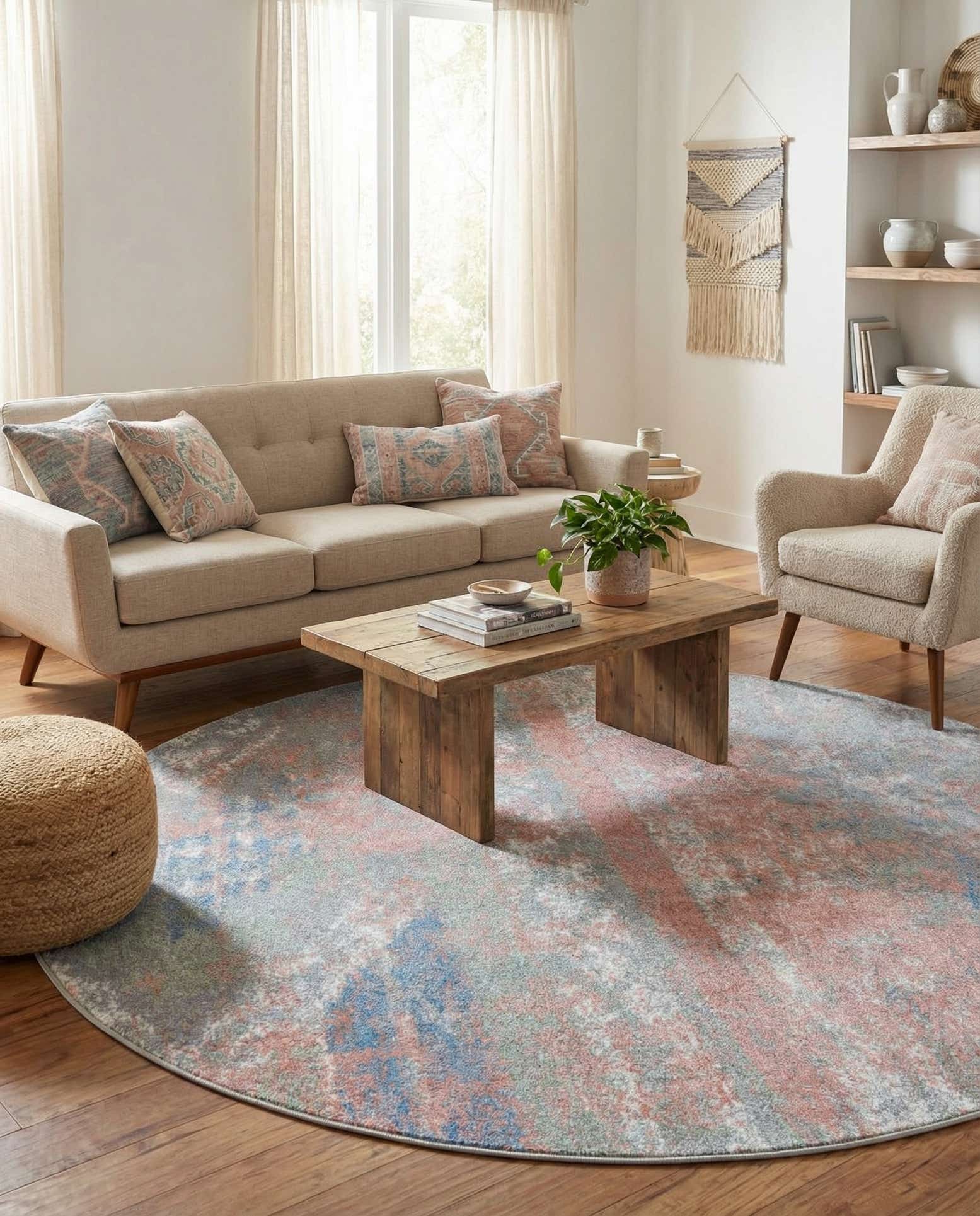 5' 3 x 5' 3 Kamala Washable Round Rug