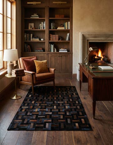 5' 3 x 8' 2 Cowhide - Patchwork Rug
