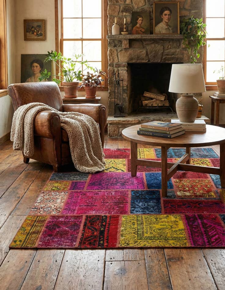 Detail image of 5' 7 x 7' 9  Hand Knotted Ultra Vintage Persian Wool Rug