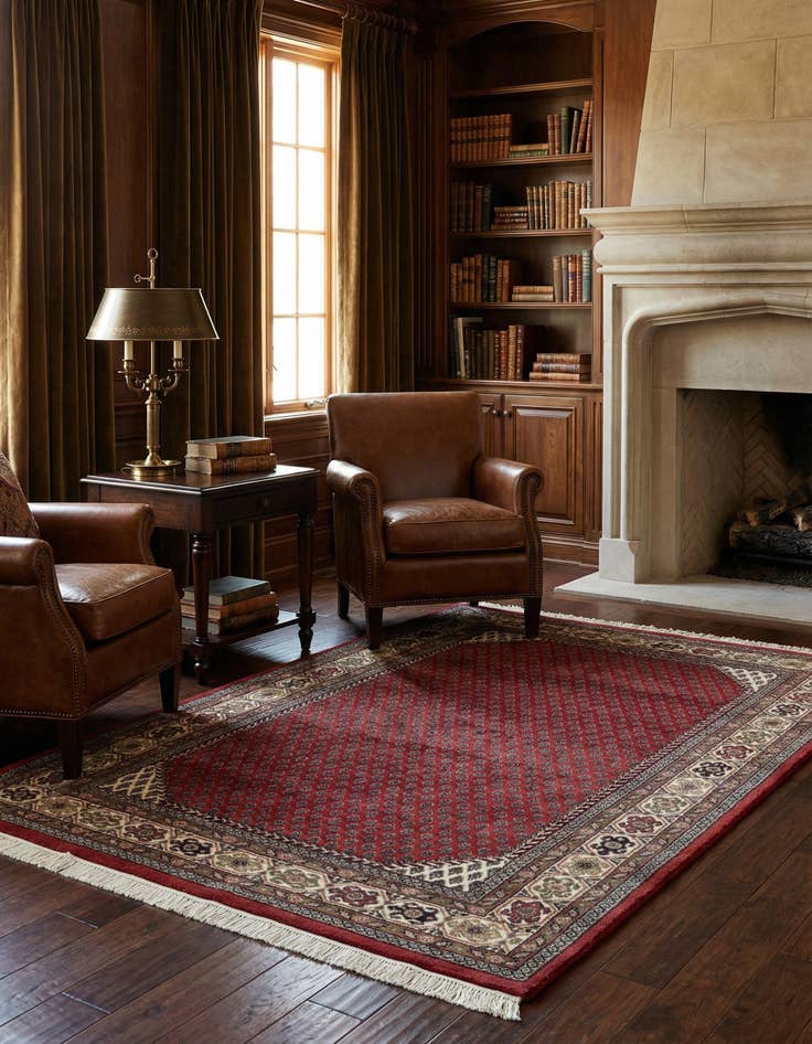 Detail image of 4' x 6'  Hand Knotted Mir Oriental Wool Rug