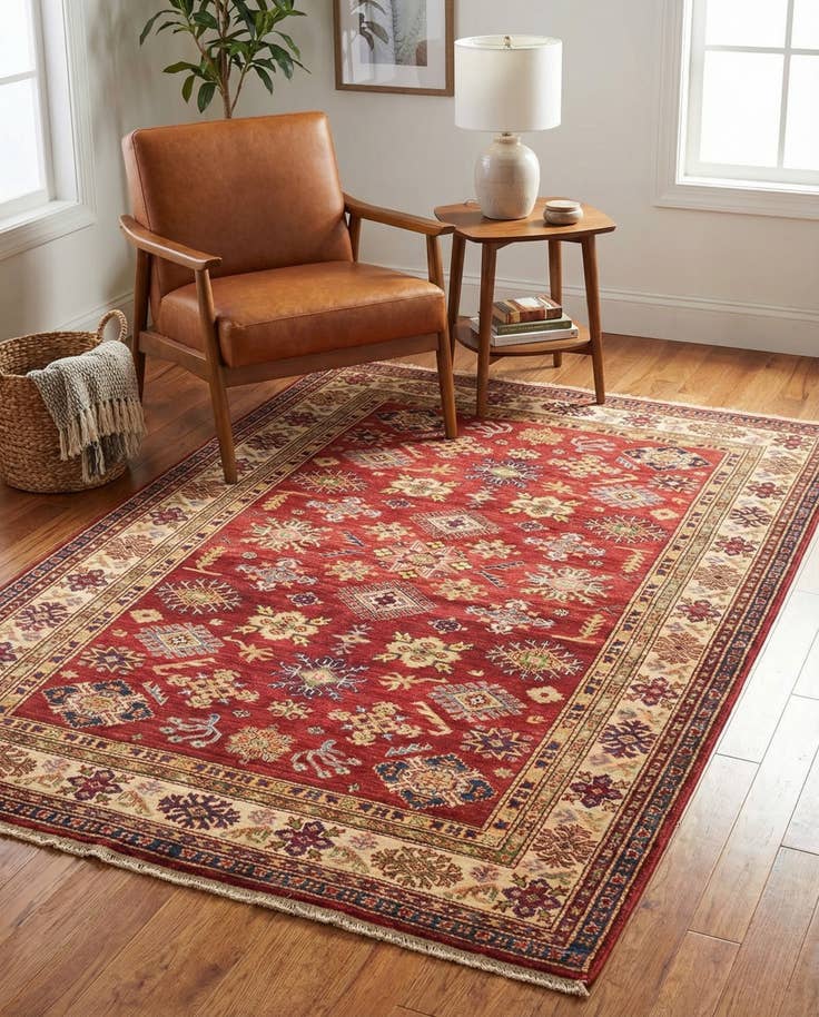 Detail image of 5' x 6' 3 Hand Knotted Kazak Oriental Rug