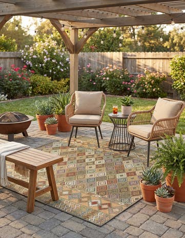 Easy-Clean Baja Indoor / Outdoor Square Rug