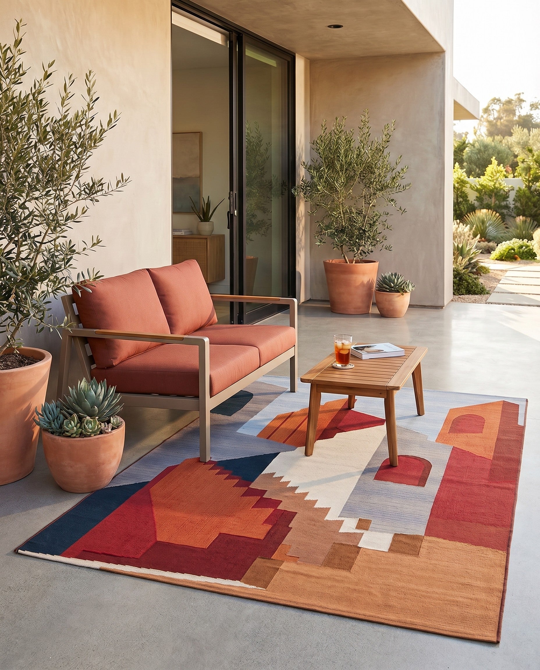 Easy-Clean Modern Indoor / Outdoor Rug