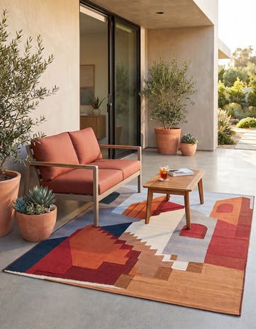 Easy-Clean Modern Indoor / Outdoor Rug
