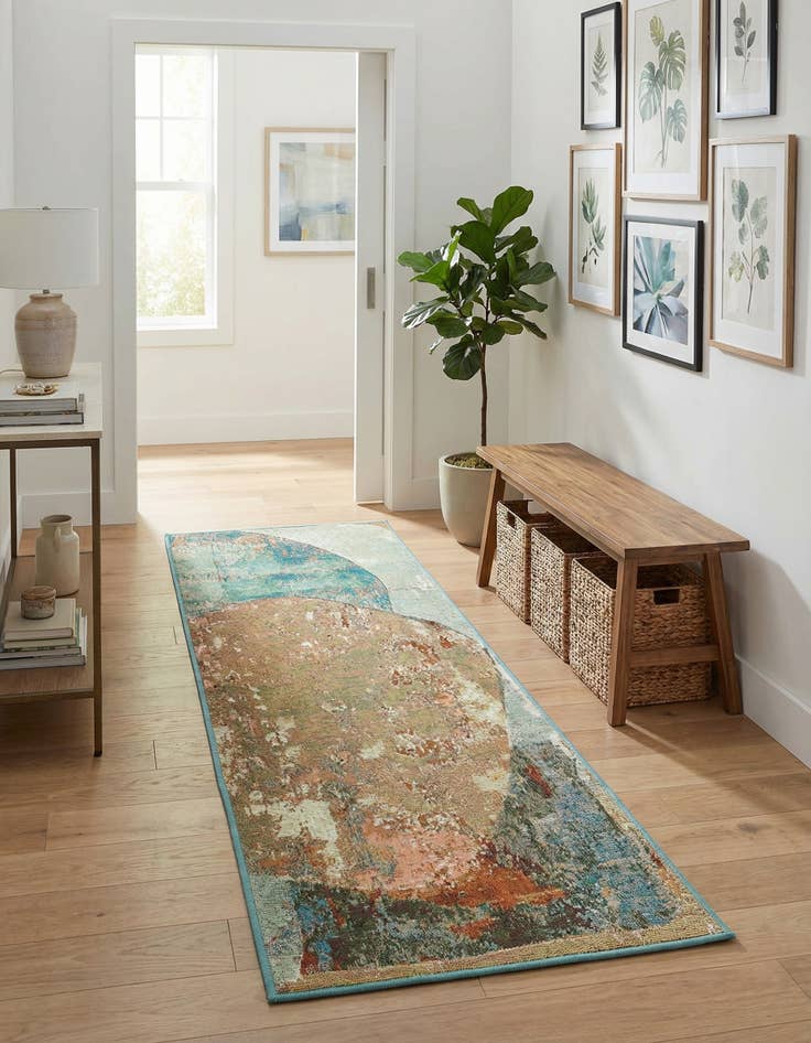 Detail image of 2' x 5' 1  Washable Modern Indoor / Outdoor Runner Rug