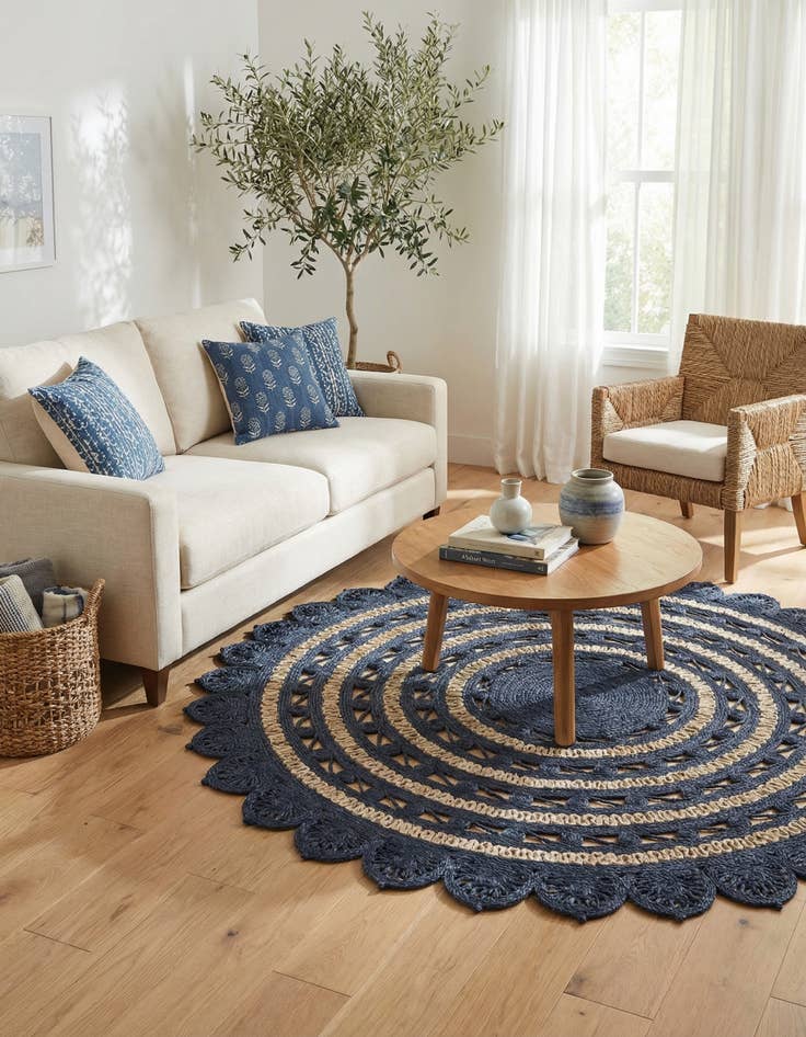 Detail image of 6' 1 x 6' 1  Hand Braided Jute Round Rug