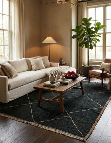 8' 2 x 10' 9 Hand Knotted Moroccan Wool Rug