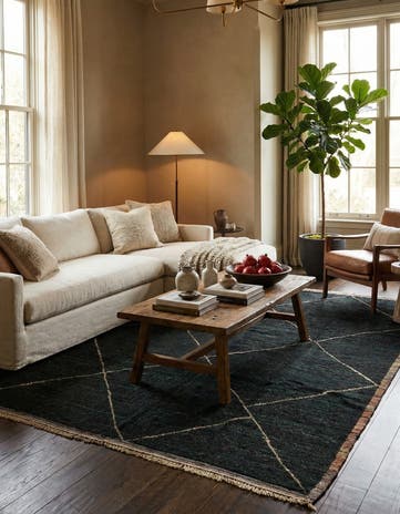8' 2 x 10' 9 Hand Knotted Moroccan Wool Rug