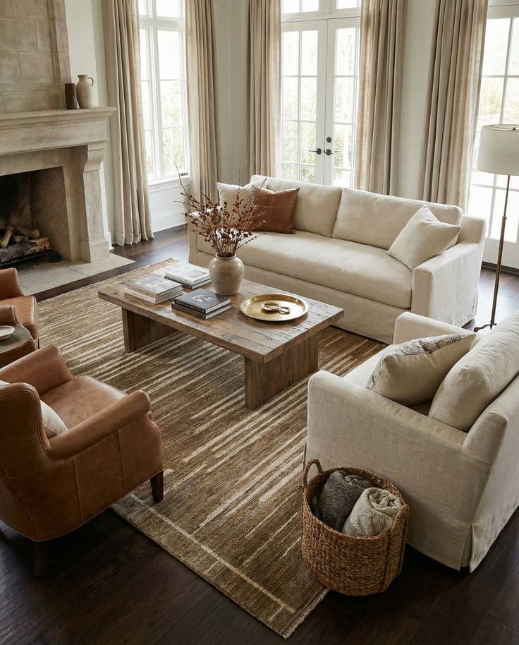 Detail image of 8' 1 x 9' 9 Hand Knotted Darya Wool Rug
