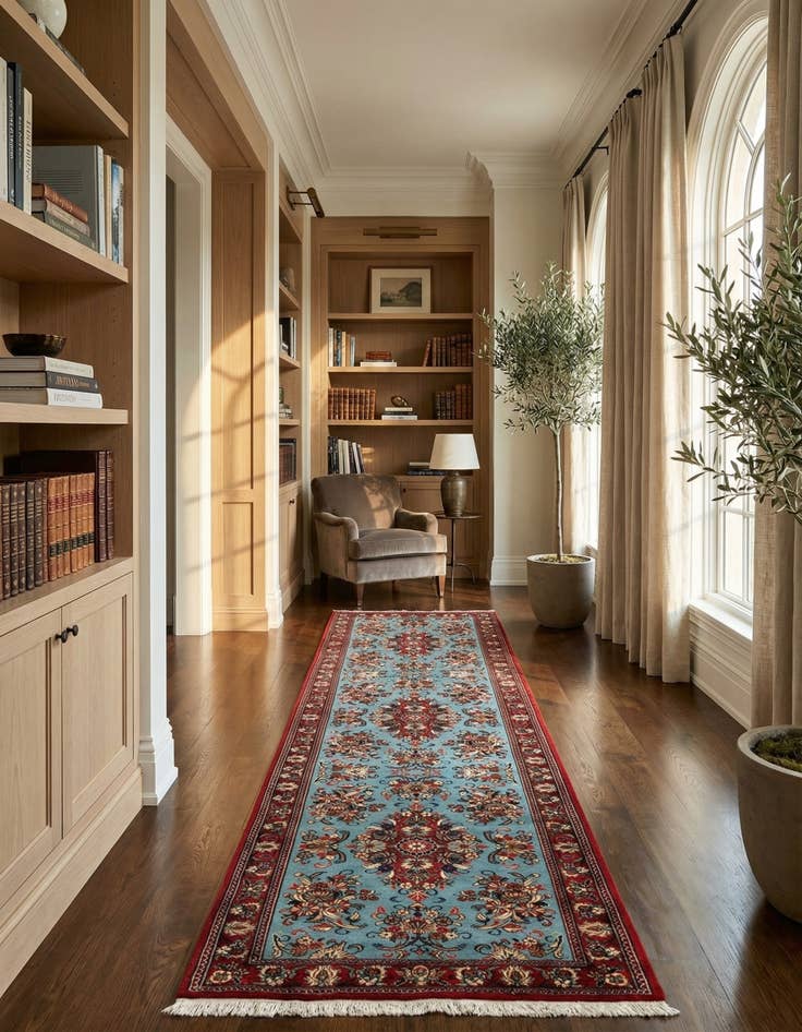 Detail image of  2' 8 x 12' 11  Hand Knotted Qom Persian Runner Rug