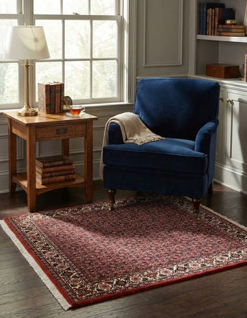 3' 9 x 3' 9 Bidjar With Silk Square Rug