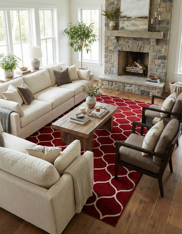 Detail image of  10' x 14' Lattice Frieze Rug