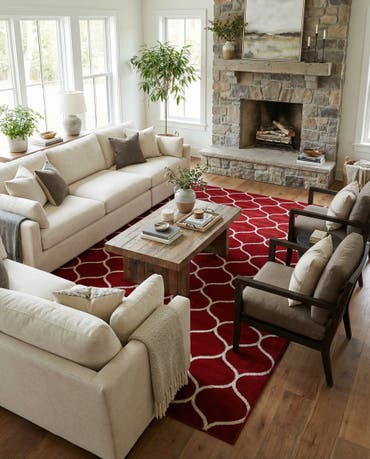  10' x 14' Lattice Frieze Rug