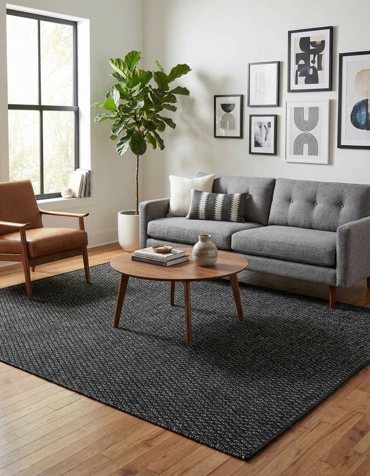 Detail image of  7' 10 x 10'  Hand Woven Lattice Wool Rug